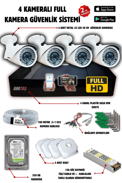 Güvenlik Kamerası Seti - AHD-BMI-2MP-006